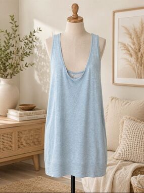 Women’s Light Blue Scoop Neck Tank Top